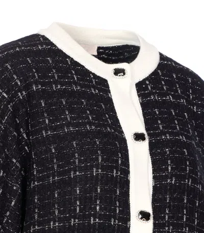 Liu •jo Long Flowing Maxi Cardigan With Open Front In Black