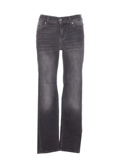 Liu •jo Faded Trousers With Belt Loops And Rivets In Blue