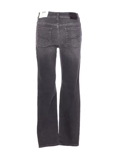 Liu •jo Faded Trousers With Belt Loops And Rivets In Blue