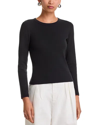 Leset Black Nando Slim Fit Long Sleeve T-shirt In Black