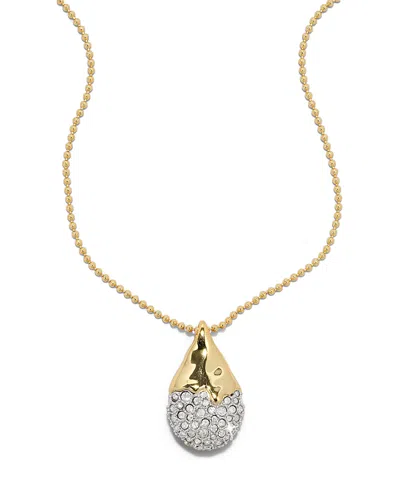 Alexis Bittar 14ct Gold-plated Solanales Crystal Pave Teardrop Pendant Necklace In Gold
