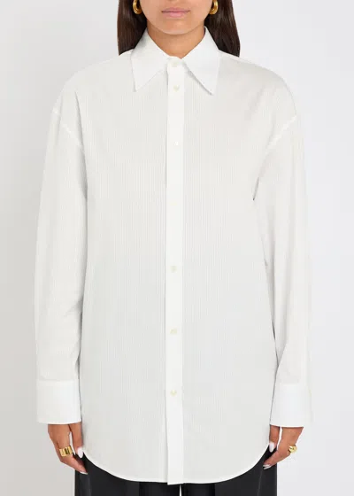 Saint Laurent White Classic Cotton Shirt In Animal Print