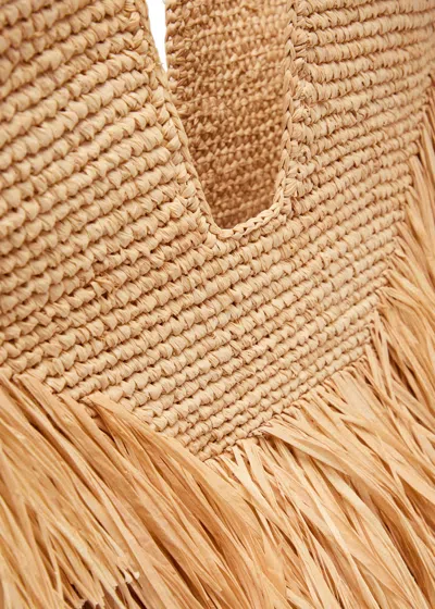 Zimmermann Goldentime Medium Raffia Tote Bag In Neutral