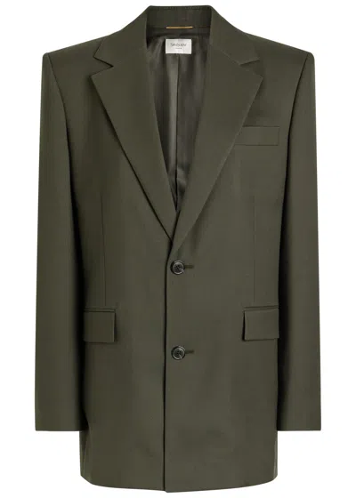 Saint Laurent Yves  Wool Blazer In Green