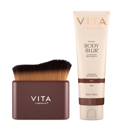 Vita Liberata Body Blur & Body Tanning Brush Bundle (various Shades) - Dark In Black