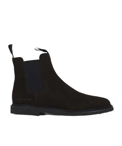 Common Projects Suede Ankle Boots In Black