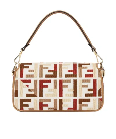 Fendi Medium Baguette Ff-motif Shoulder Bag In Multi