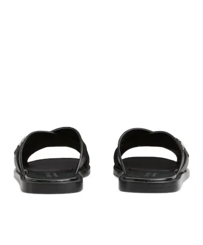 Gucci Black Leather Sandals In Black