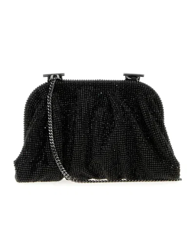 Benedetta Bruzziches Embellished Fabric Small Venus Clutch In Black