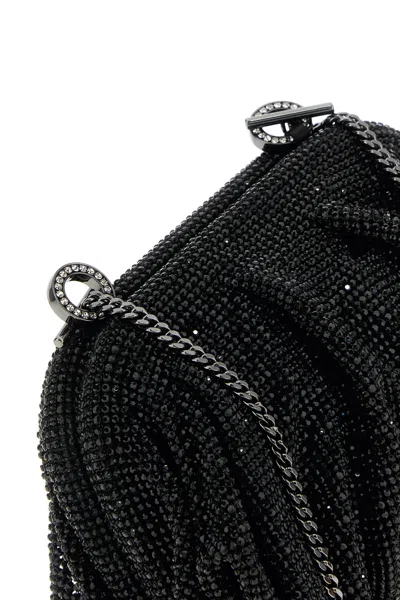 Benedetta Bruzziches Embellished Fabric Small Venus Clutch In Black