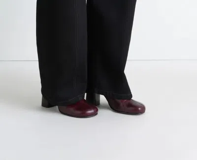 Lemaire Anatomic Block-heel Round-toe Boots In Burgundy