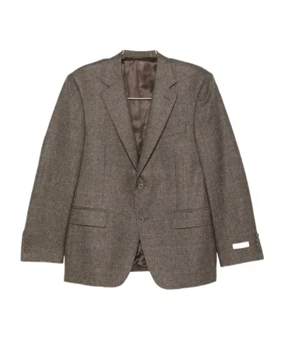 Canali Textured Two-button Jacket In Brown