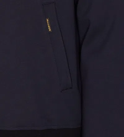 Moorer Padded Jacket With Removable Hood And Zip Pockets In Blue