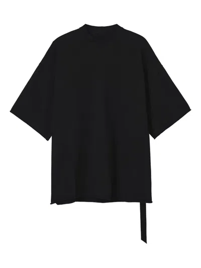 Rick Owens Drkshdw Drkshdw By Rick Owens Relaxed Fit Black Cotton T-shirt With Crew Neckline In Black