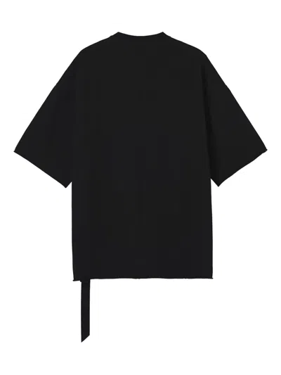 Rick Owens Drkshdw Drkshdw By Rick Owens Relaxed Fit Black Cotton T-shirt With Crew Neckline In Black