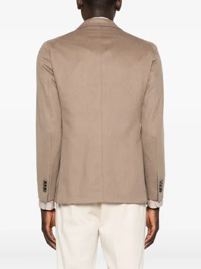 Tagliatore Double-breasted Patch-pocket Jacket In Brown
