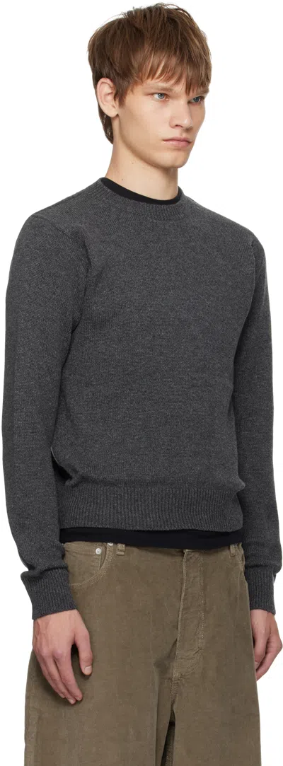 Auralee Gray Light Cashmere Knit Sweater In Gray