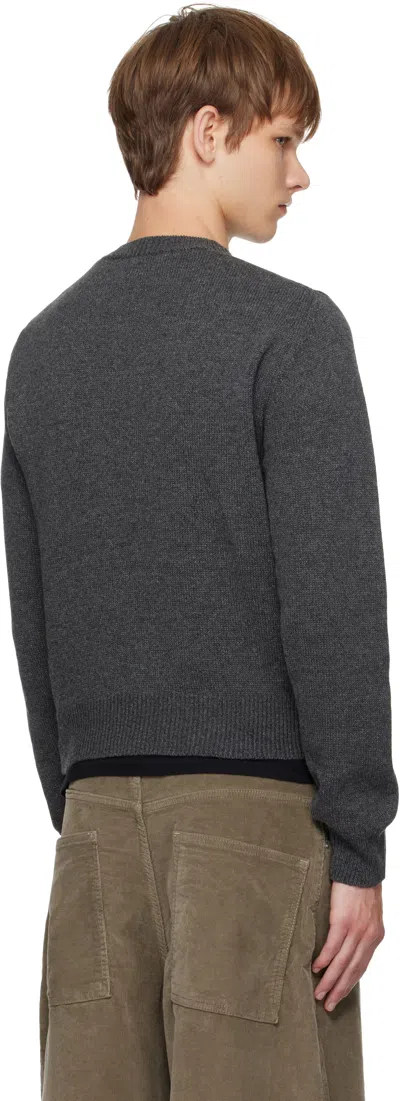 Auralee Gray Light Cashmere Knit Sweater In Gray