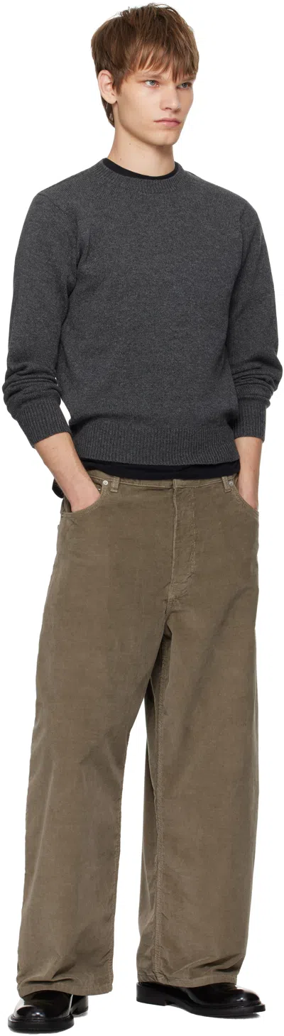 Auralee Gray Light Cashmere Knit Sweater In Gray