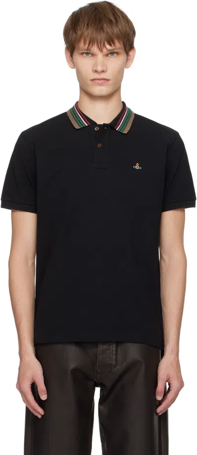 Vivienne Westwood Classic Cotton Pique Polo Shirt In Black