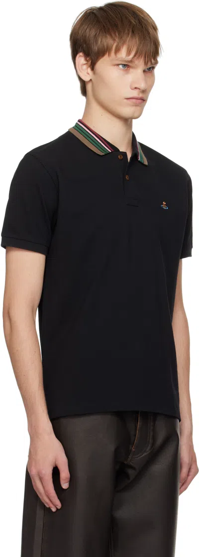 Vivienne Westwood Classic Cotton Pique Polo Shirt In Black