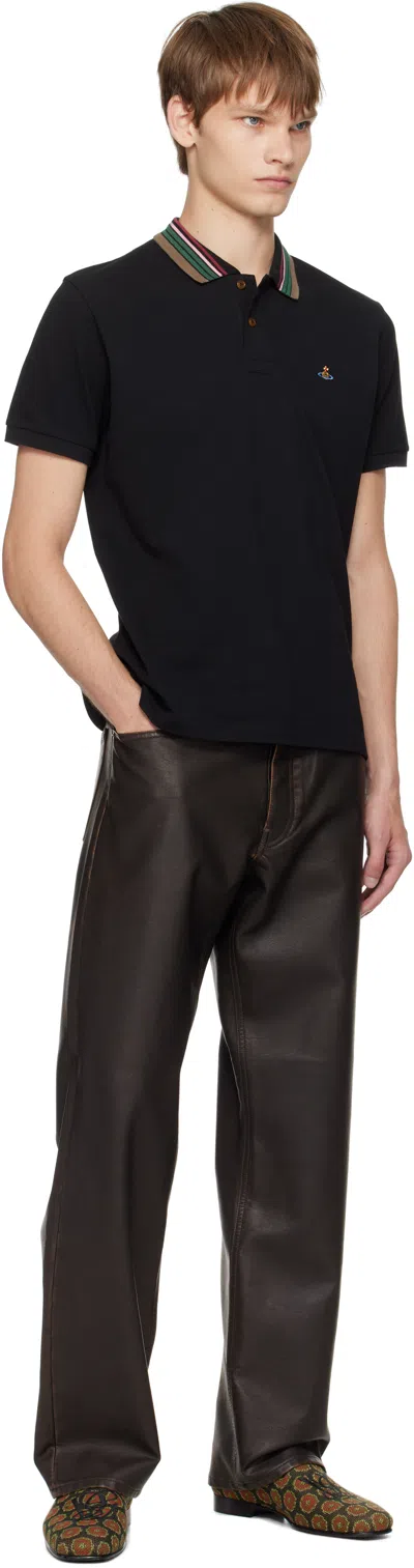 Vivienne Westwood Classic Cotton Pique Polo Shirt In Black
