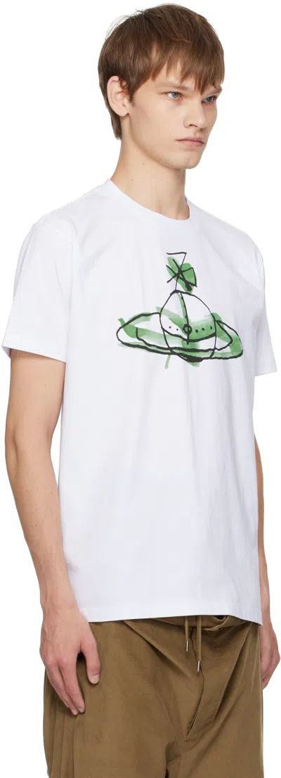 Vivienne Westwood Crew Neck Graphic Print Short Sleeves In White