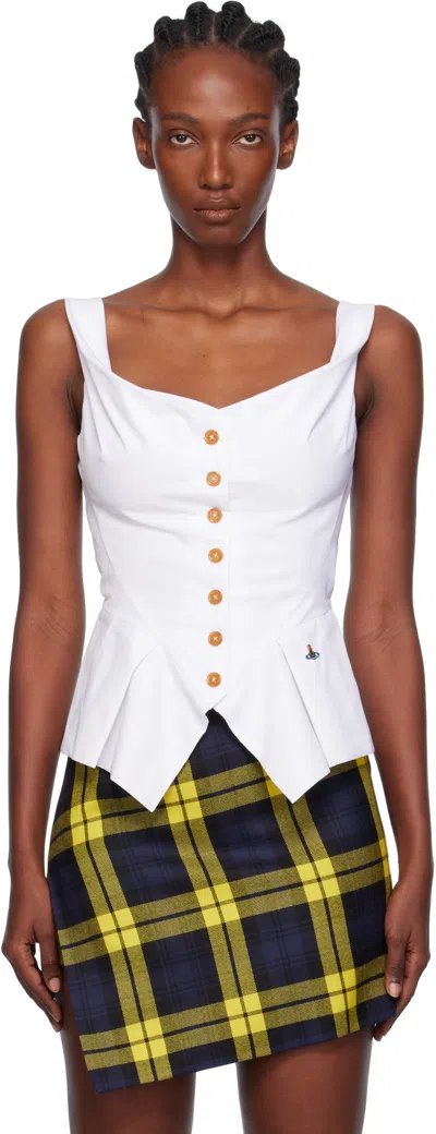 Vivienne Westwood Square-neck Button Down Top In White