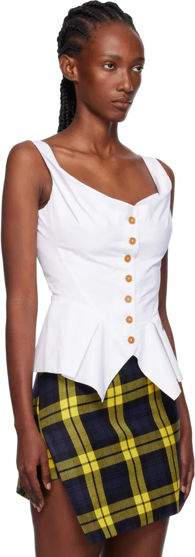 Vivienne Westwood Square-neck Button Down Top In White