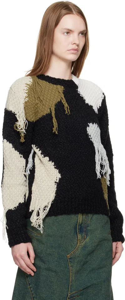 Andersson Bell Black Sylvia Abstract Patchwork Sweater In Multi