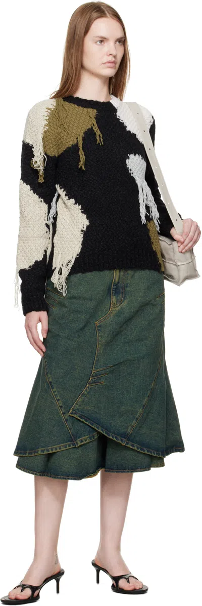 Andersson Bell Black Sylvia Abstract Patchwork Sweater In Multi