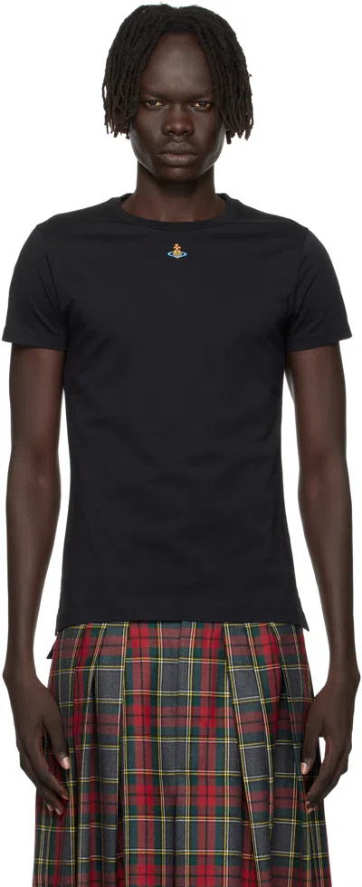 Vivienne Westwood Orb Logo-embroidered T-shirt In Black