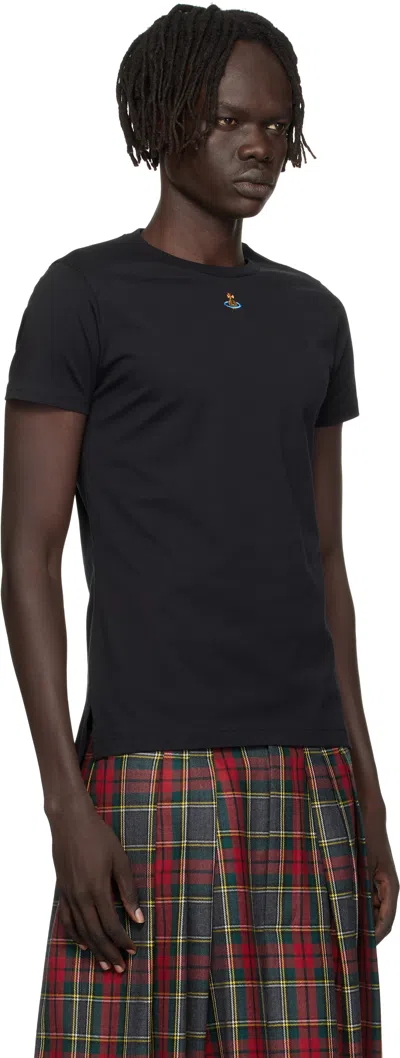 Vivienne Westwood Orb Logo-embroidered T-shirt In Black