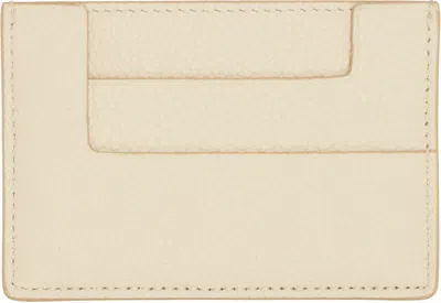 Tom Ford Beige Grain Leather Card Holder In Neutral