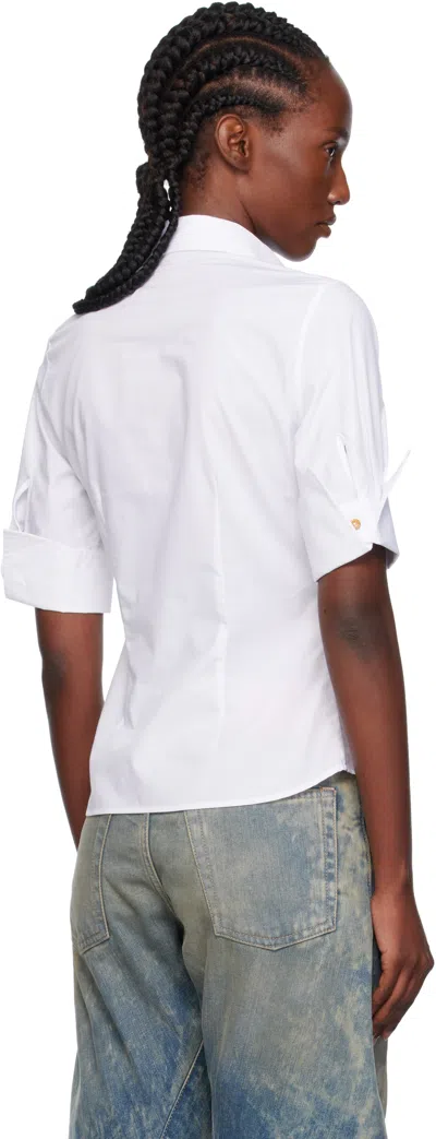 Vivienne Westwood Shirt With Orb Embellishments And A Button Front In White