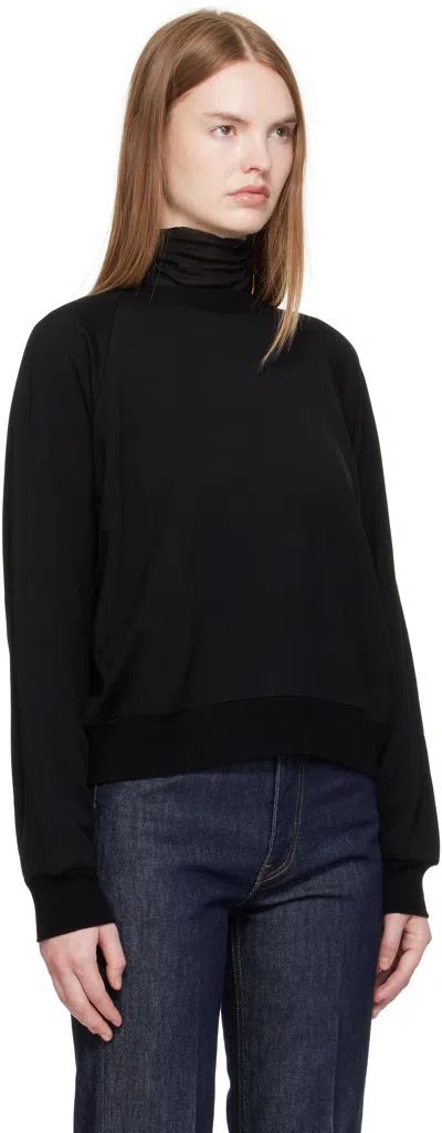 Auralee Black Light Wool Pullover Sweatshirt In Black