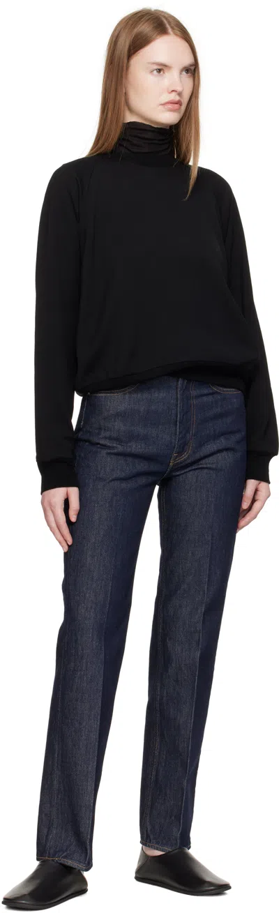 Auralee Black Light Wool Pullover Sweatshirt In Black