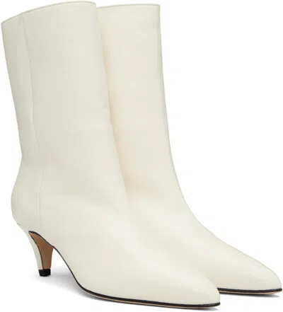 By Far Off-white Lysander Washed Leather Boots In Multi