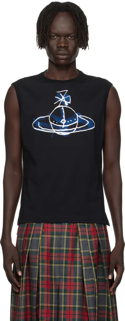 Vivienne Westwood Crew Neck Graphic Print Short Sleeves In Black