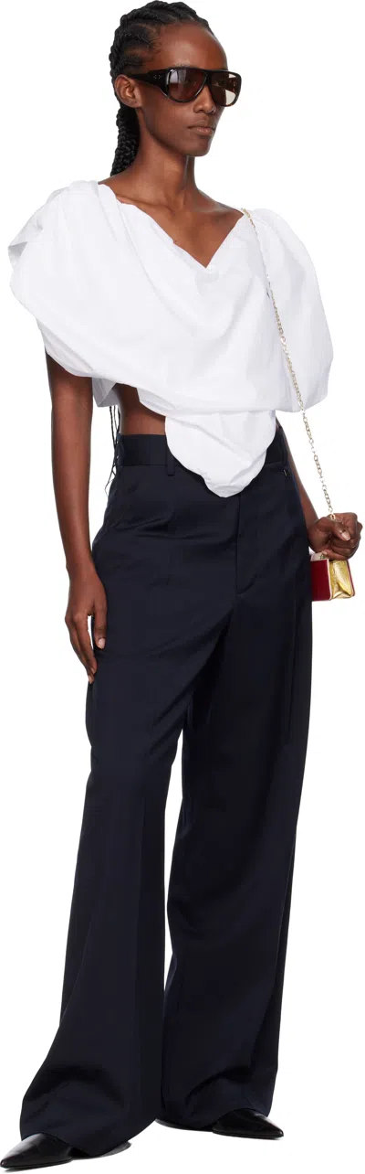 Vivienne Westwood Heart-shaped Crop Top With V-neckline And Embroidered Orb Logo In White