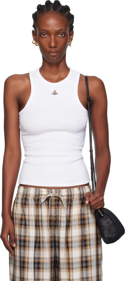 Vivienne Westwood Ribbed Tank Top In White