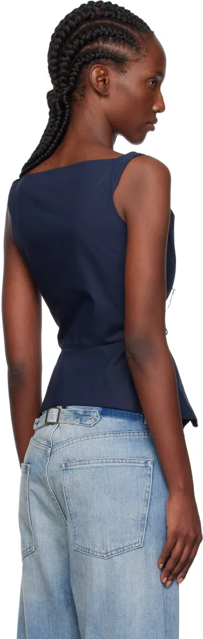 Vivienne Westwood Monday Ruffled Button-detailed Shirt In Blue