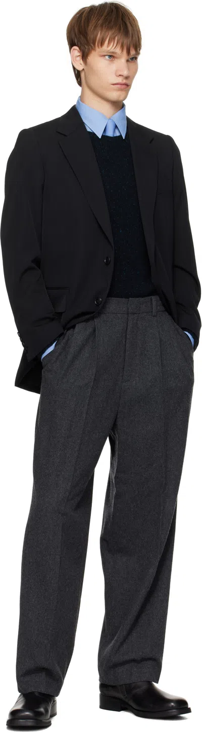 Auralee Black Light Wool Max Gabardine Blazer In Black