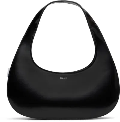 Coperni Curved Glossy Top Handle Bag In Black