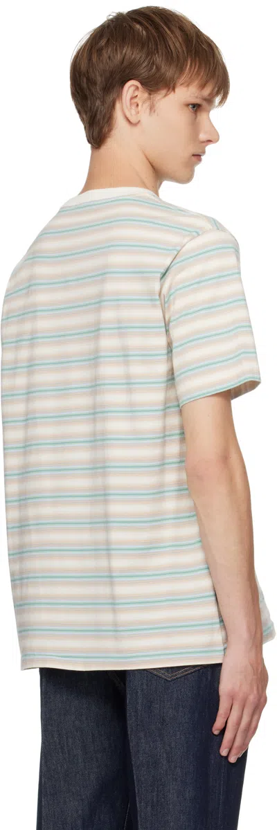 Auralee Striped T-shirt In Blue