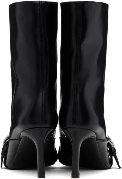 Coperni 70mm Buckle-fastening Pointed-toe Boots In Black