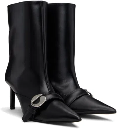 Coperni 70mm Buckle-fastening Pointed-toe Boots In Black