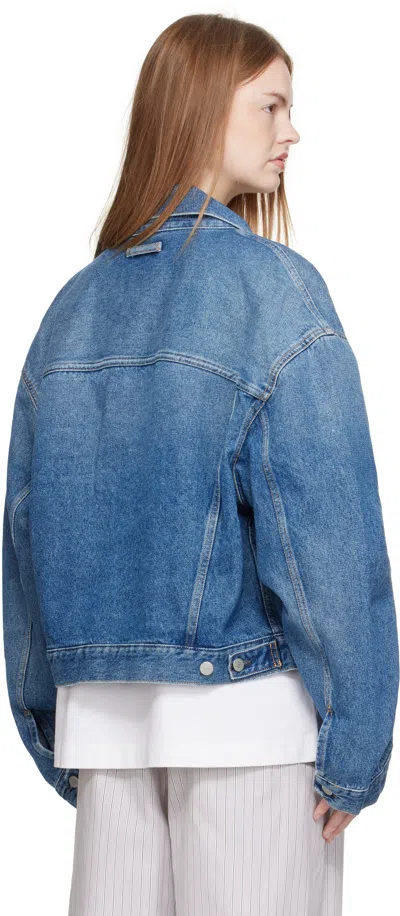 Acne Studios Relaxed Cropped Denim Jacket In Blue
