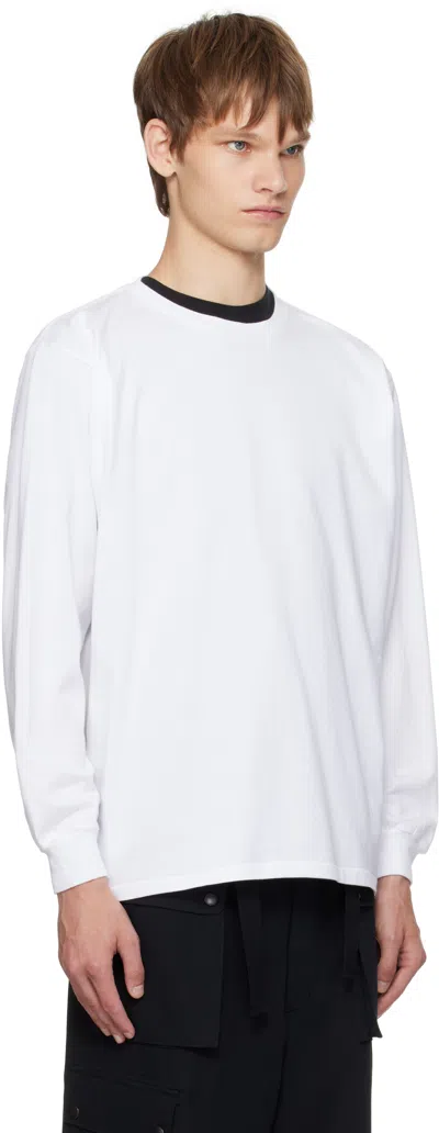 Auralee White Luster Plaiting L/s T-shirt In White