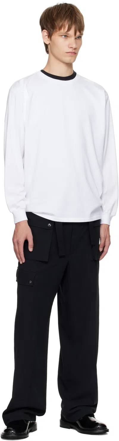 Auralee White Luster Plaiting L/s T-shirt In White